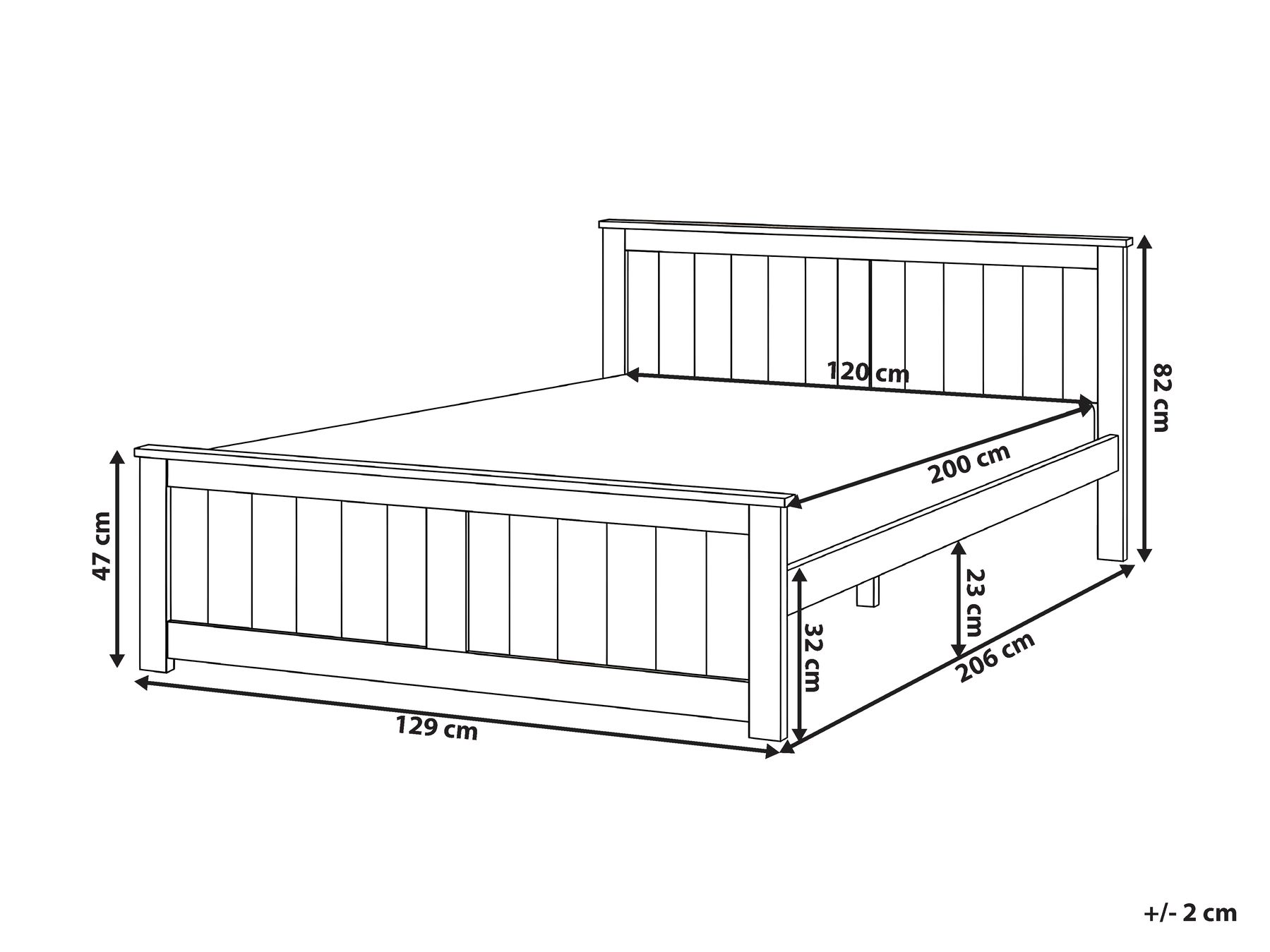Bed Pine Wood SABRAN 120 x 200 cm (EU Small Double) White_1060875