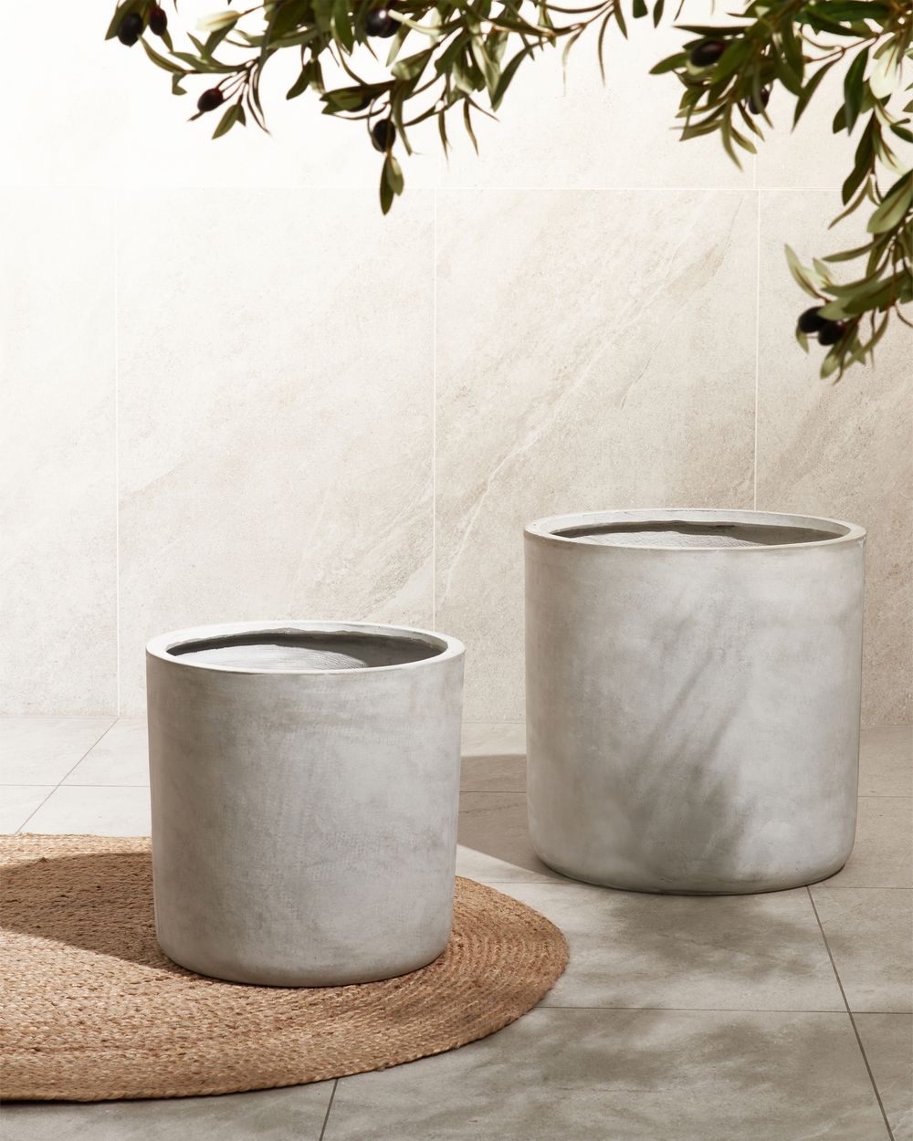 Vaso MESSENE 41 cm Cinzento claro