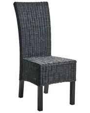 Set of 2 Dining Chairs ANDES Rattan Black_1018456