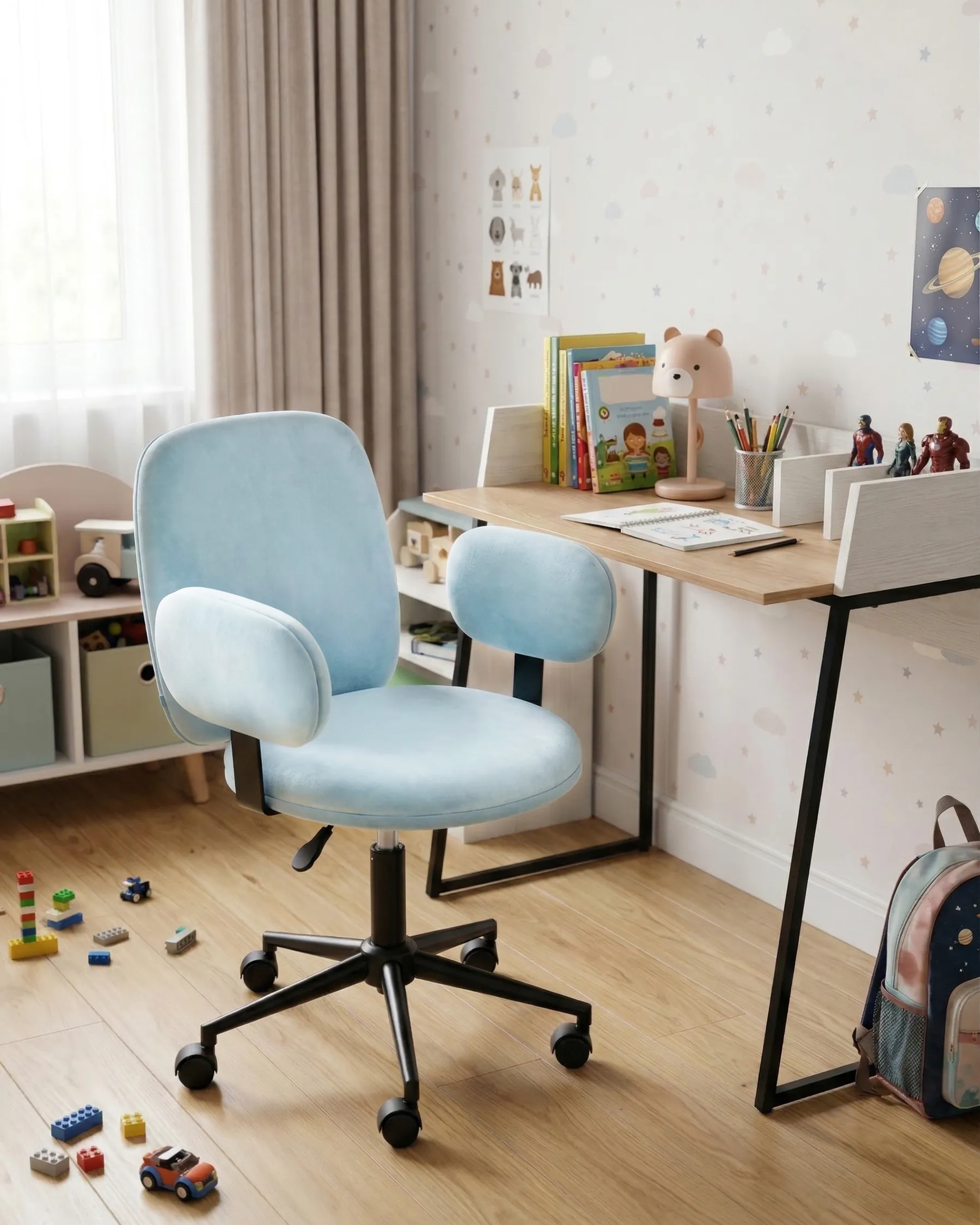 Desk Chair MORAGA Velvet Light Blue_1024847