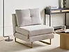 Single Sofa Bed JERSLEV Fabric Off-White