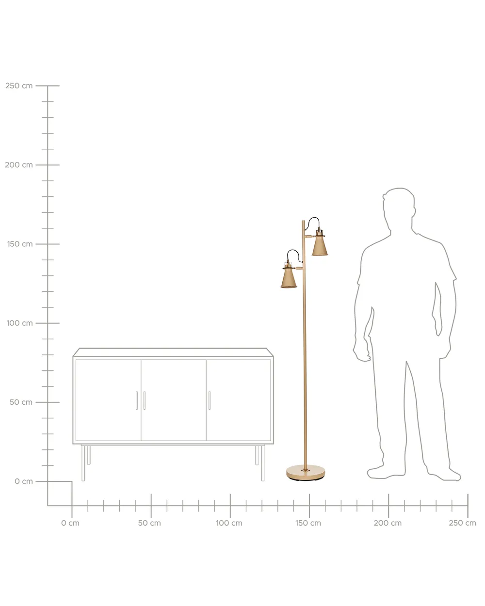 Floor Lamp MOYOLA Adjustable Metal Beige_949062