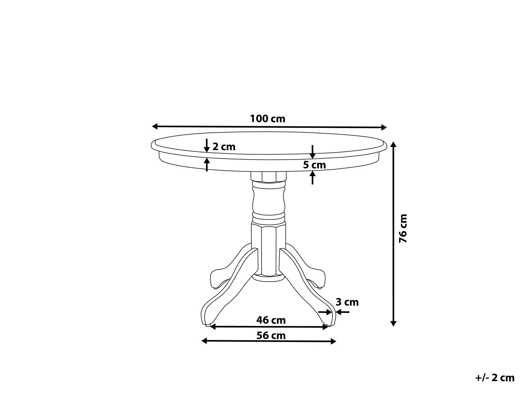 Dining Table AKRON White 100 cm 100 cm_798698