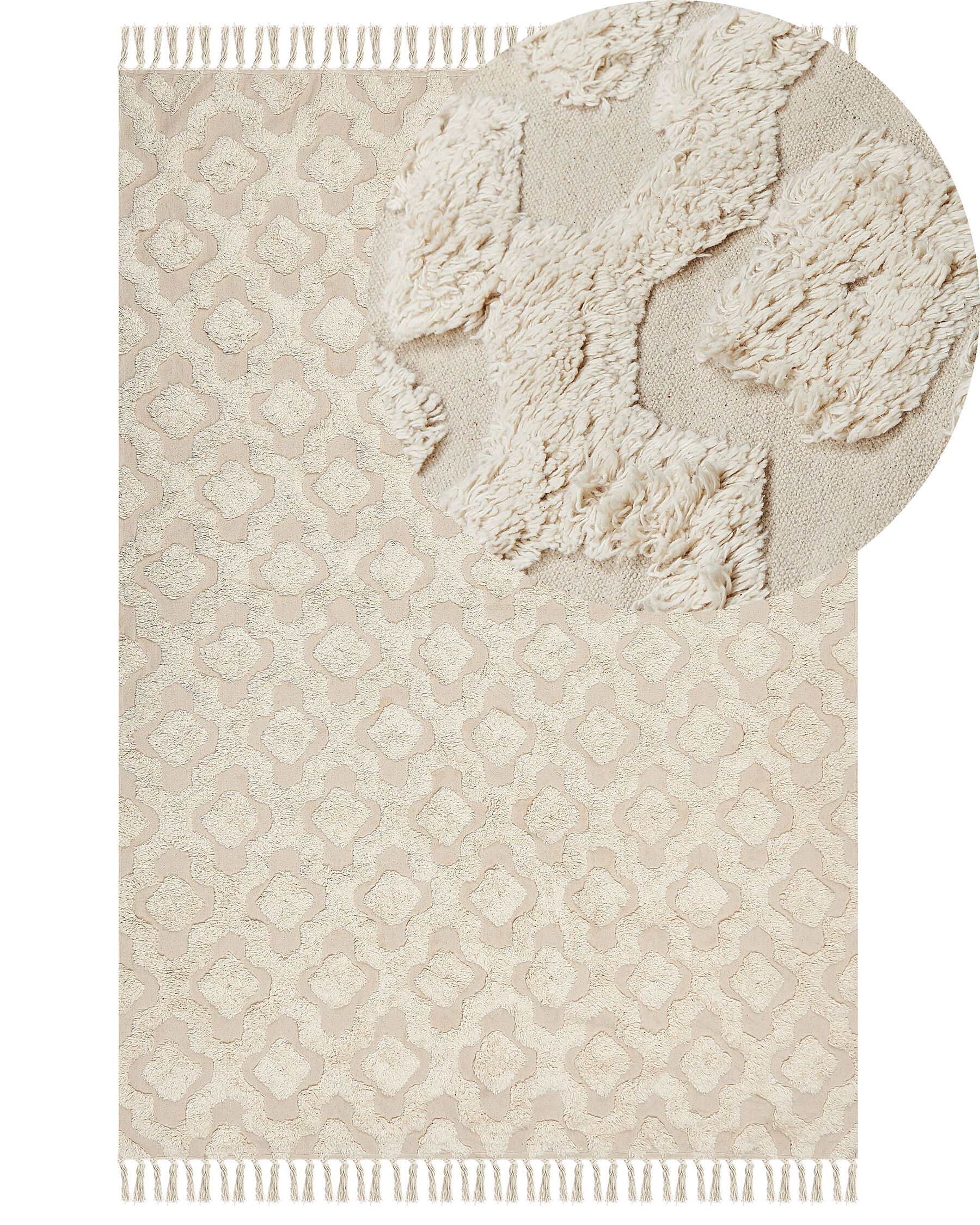 Tappeto cotone beige chiaro 160 x 230 cm AKSARAY_839215