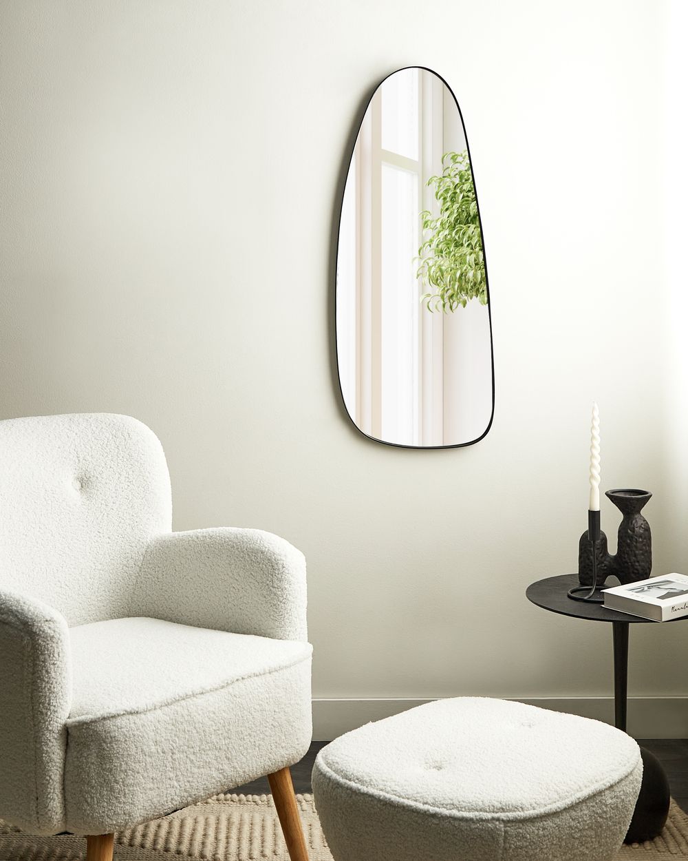 Lustro ścienne CERGY 39 cm 95 cm Metal Czarny