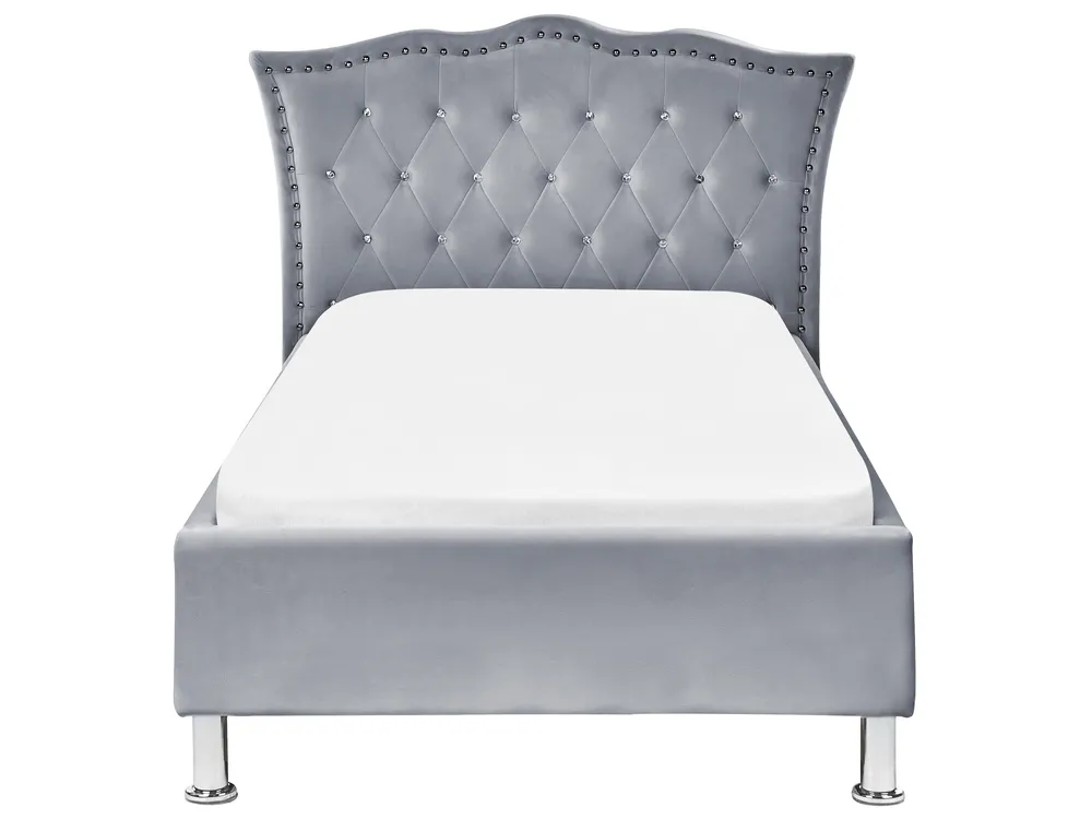 Cama Veludo METZ 90 x 200 cm Cinzento_861362