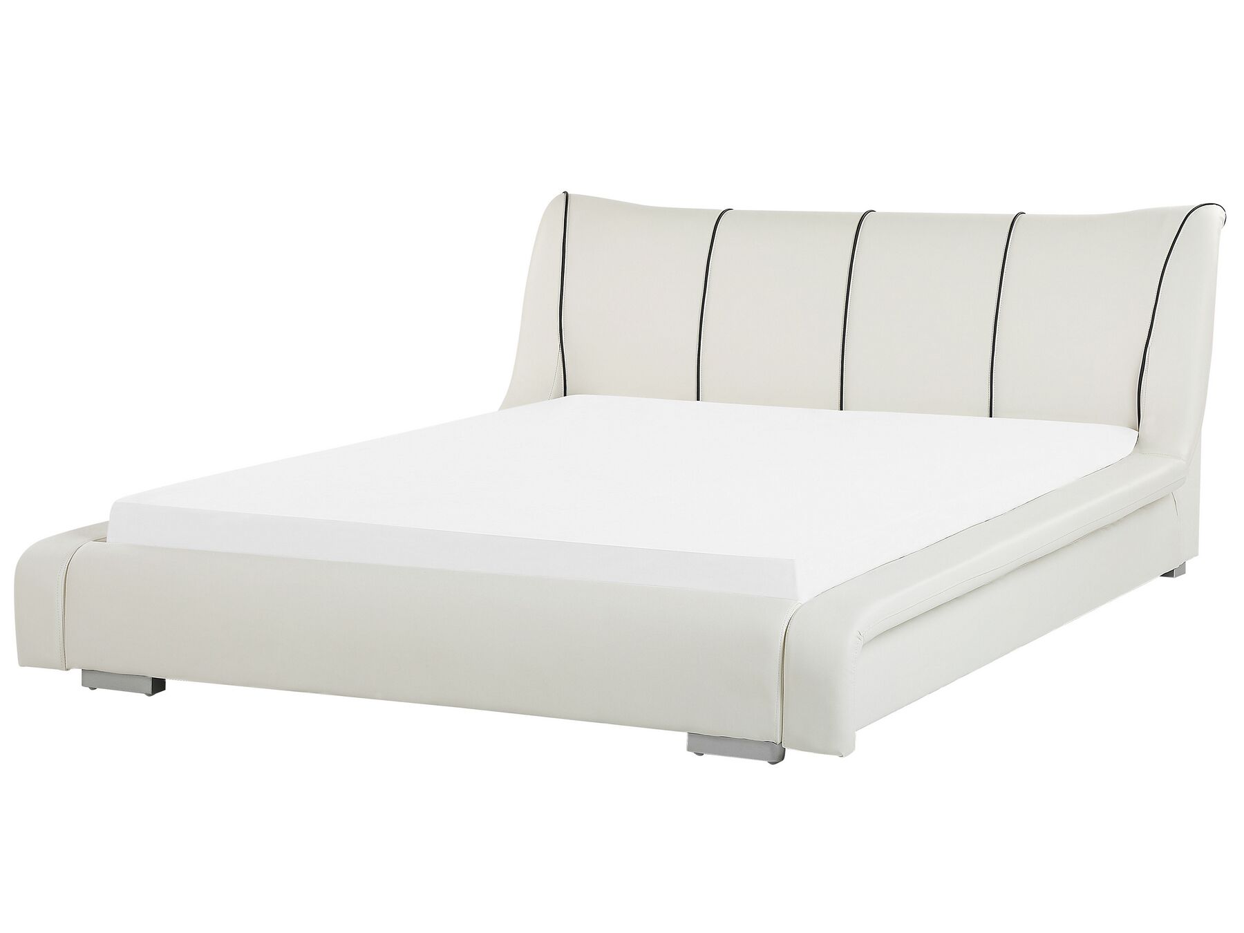 Biela kožená posteľ 180 x 200 cm NANTES_103678