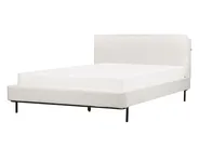 Letto Bouclé CORIO 140 x 200 cm Bianco sporco_903225