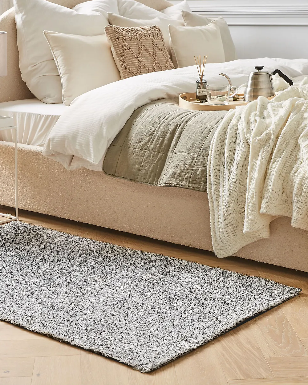 Tappeto Shaggy DEMRE Grigio 80 x 150 cm_1175609