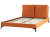 Sametová postel 140 x 200 cm oranžová MELLE_829878