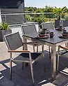 Set of 6 Garden Chairs GROSSETO Stainless Steel Black