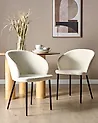 Conjunto de 2 sillas de comedor MASON Bouclé Blanco crema