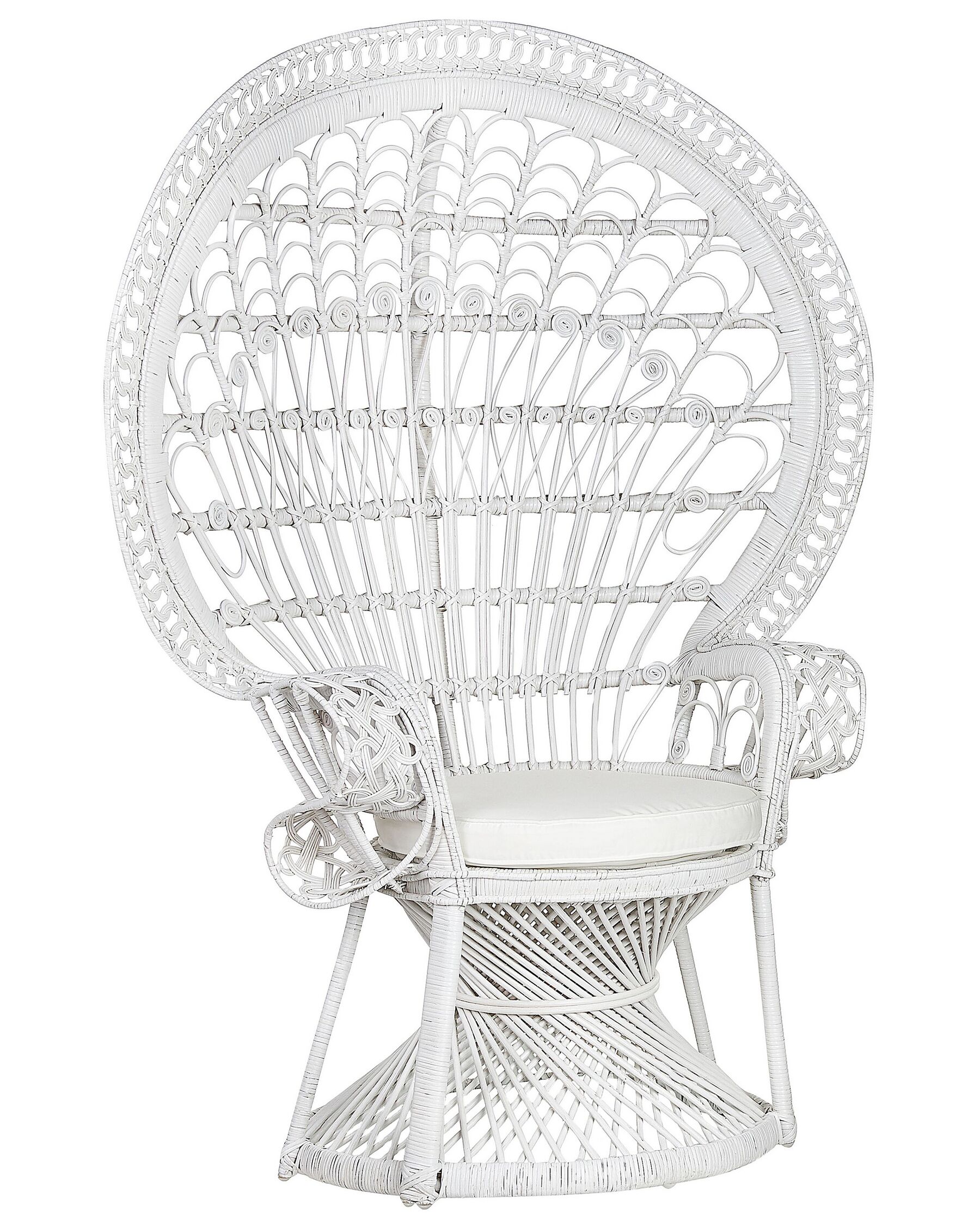 Rattan Peacock Chair White EMMANUELLE_836236