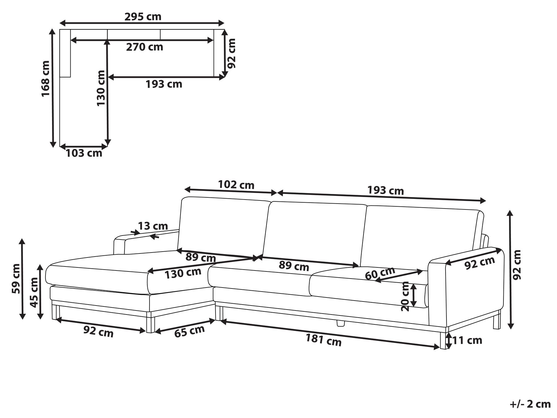 Right Hand Fabric Corner Sofa Grey SIGGARD_944525 Right Hand Fabric Corner Sofa Grey SIGGARD_944525