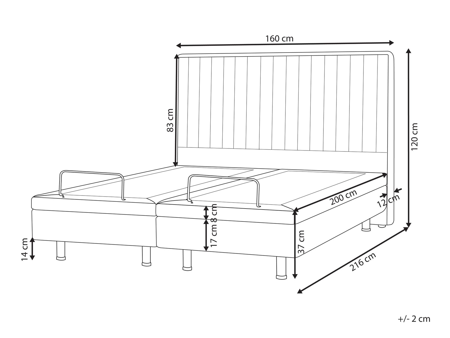 Fabric EU King Size Adjustable Bed Beige DUKE II_910551