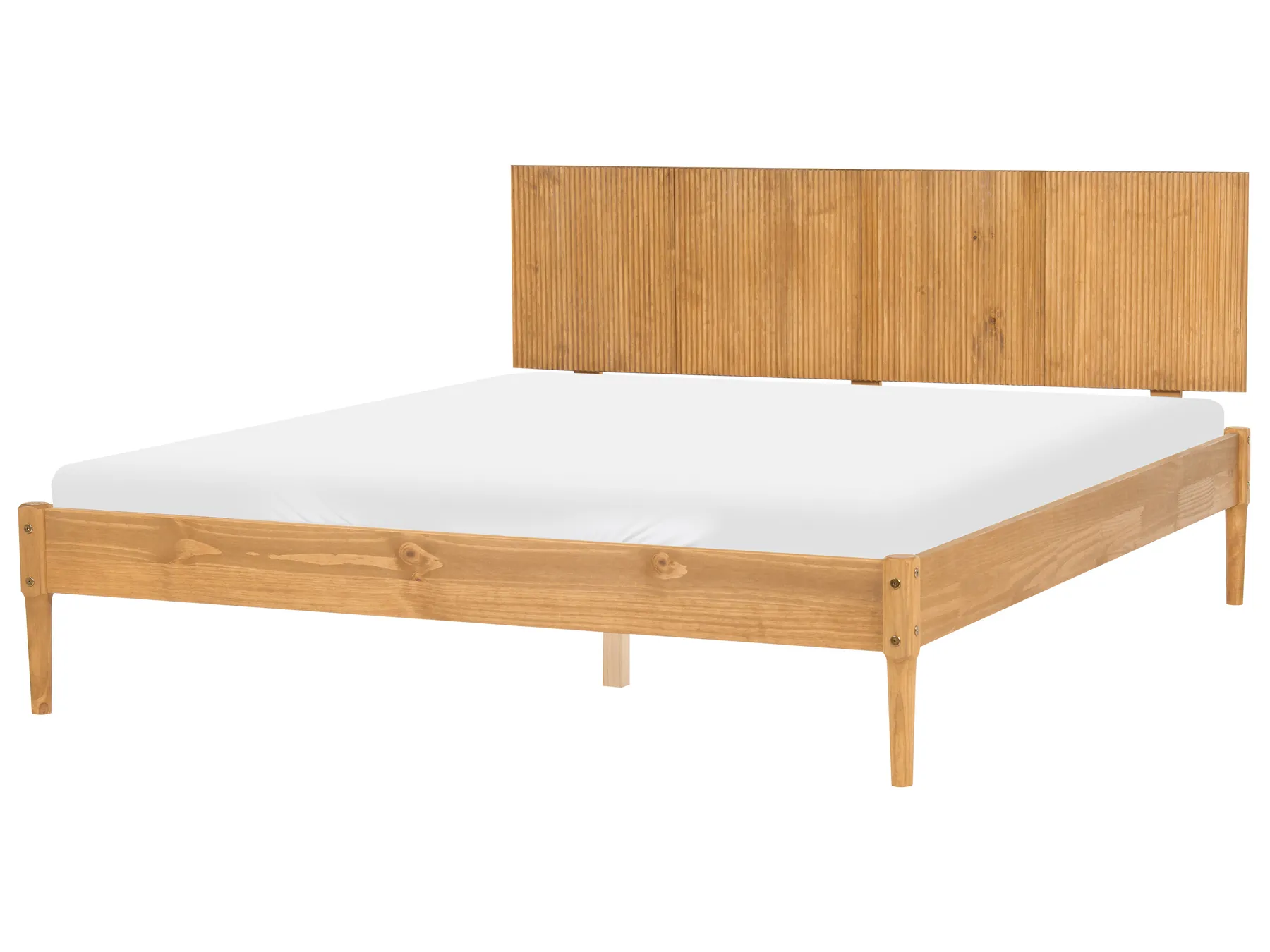Bett mit Lattenrost Kiefernholz AMBAZAC 160 x 200 cm Hellbraun_1118677