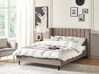 Zamatová posteľ 160 x 200 cm sivobéžová VILLETTE_885598