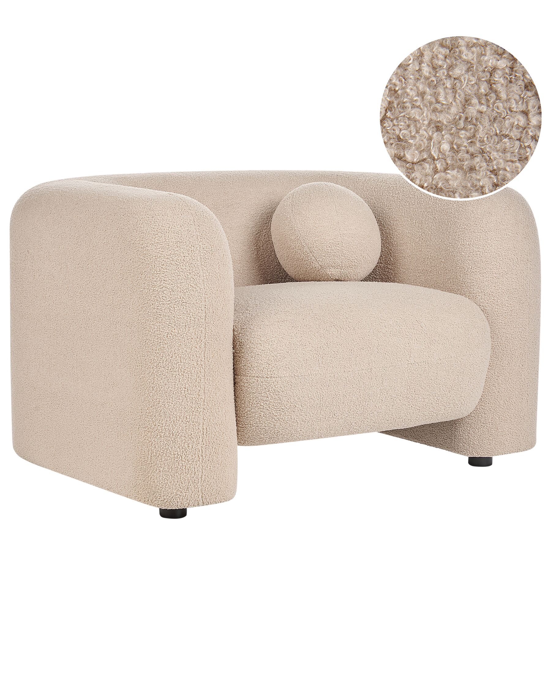 Fauteuil en bouclé beige LEIREN_920653