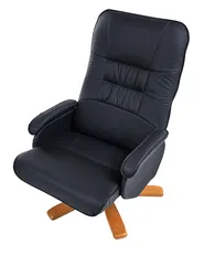 Poltrona massaggiante RELAXPRO con poggiapiedi Pelle sintetica Nero_745564