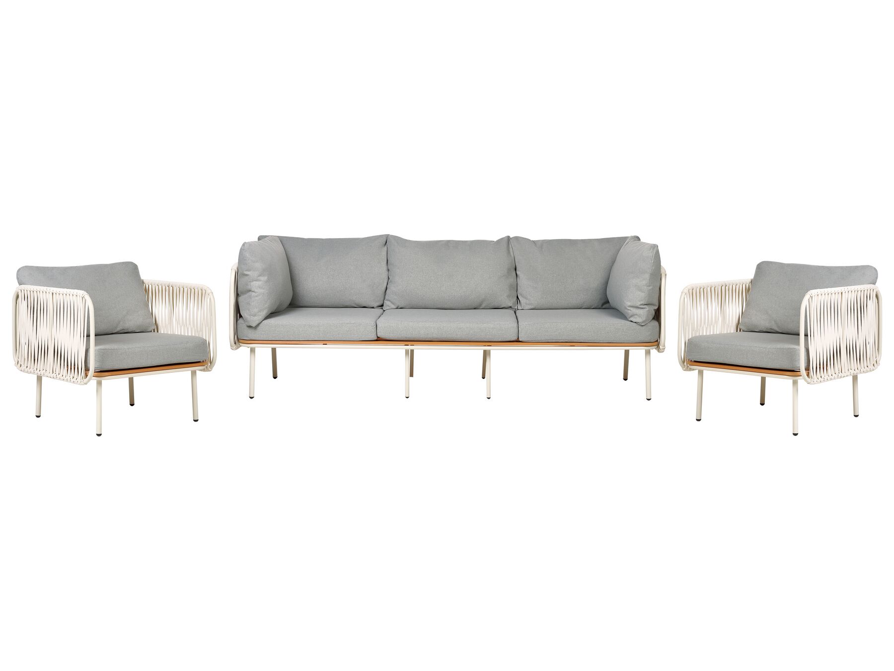 Lounge Set Aluminium weiß 5-Sitzer Auflagen grau SENISE_928152