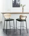 Set of 2 Fabric Bar Chairs Dark Green MAYETTA_931888