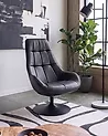 Swivel Armchair MARSTRAND Faux Leather Black