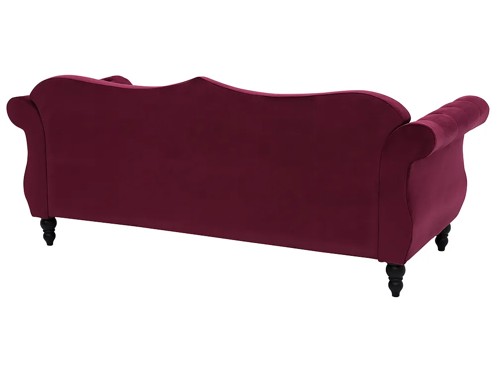 Sofa 3 Seater SKIEN II Velvet Dark Red_1161567