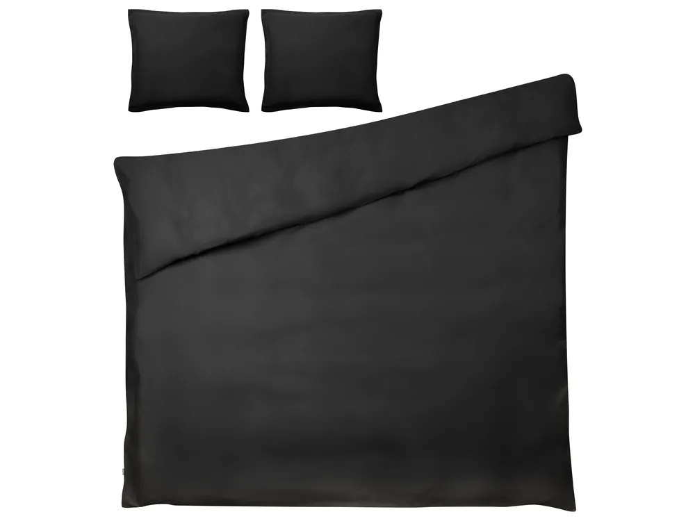 Komplet pościeli PARKROSE 200 x 200 cm Bawełna satynowa Czarny_1060064