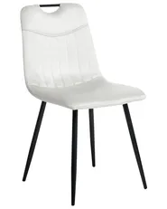 Set of 4 Dining Chairs ARGYLE Velvet Off-White_995835