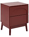 2 Drawer Bedside Table BOULIA Burgundy