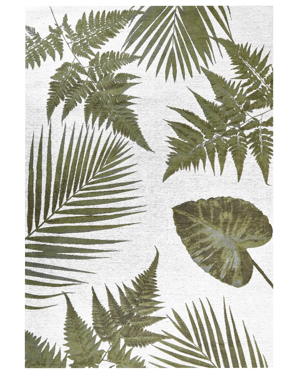 Alfombra de algodón verde/blanco crema varios tamaños BARZAH