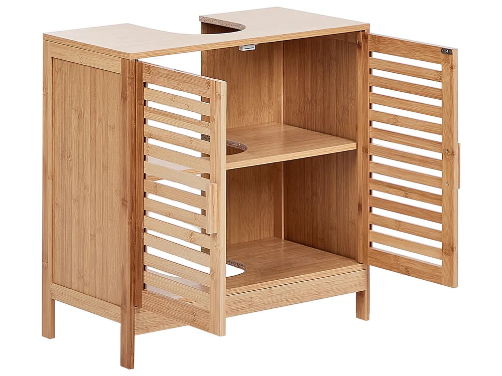 Waschbeckenunterschrank MISSOULA Bambus 60 cm Hellbraun - Beliani.at