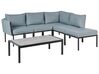 Lounge Set Stahl schwarz 5-Sitzer Auflagen dunkelgrau SKALA_934673