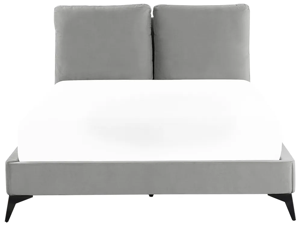 Bett mit Lattenrost Samtstoff MELLE 140 x 200 cm Grau_829841