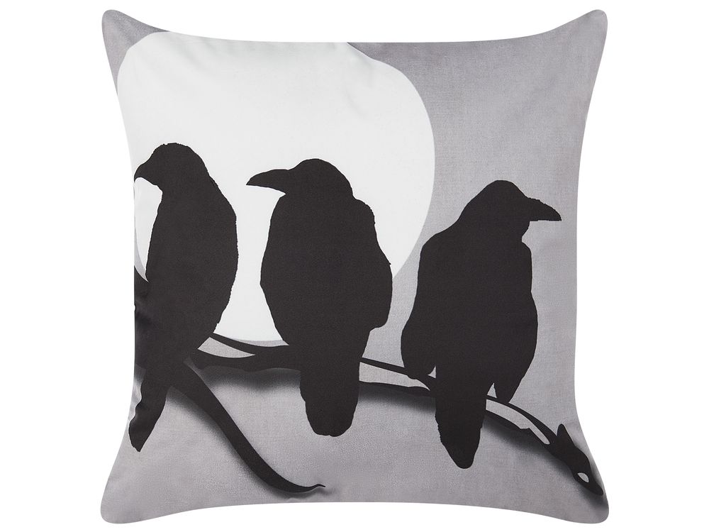 Throw Cushion ORADEA 45 x 45 cm Velvet Grey Animal Pattern
