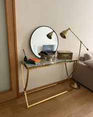 Console Table RINGGOLD Tempered Glass Gold_981583