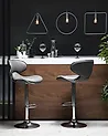 Set of 2 Bar Chairs CONWAY Swivel Faux Leather Grey
