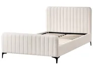 Lit avec sommier Bouclé LUNAN 120 x 200 cm Blanc cassé_1025656