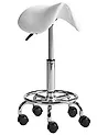 Saddle Stool DUMONT Faux Leather White