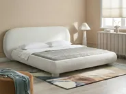 Letto Bouclé BAYEL 180 x 200 cm Bianco sporco_1056398