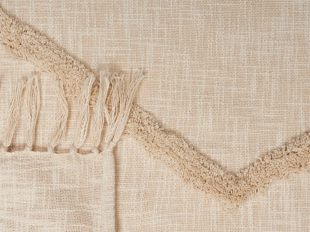 Blanket JAUNPUR Cotton 130 x 180 cm Beige_829381