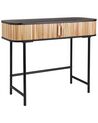 Tavolino consolle legno chiaro e nero CARNEY_891903