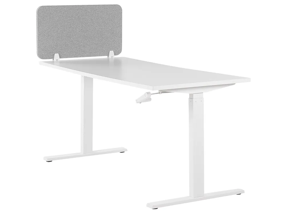 Desk Screen WALLY 80 x 40 cm Light Grey_800926