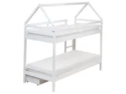 Bunk Bed with Drawers TERNAS Pine Wood White 90 x 200 cm (EU Single) with Storage_988844