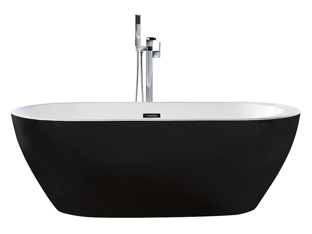 Freistehende Badewanne NEVIS 150 x 75 cm Schwarz_1150257