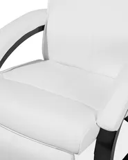 Recliner Chair MIGHT with Footrest Faux Leather White_709325