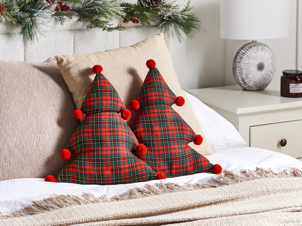 Set of Decorative Cushions TREAT 35 x 30 cm Red Christmas Tree