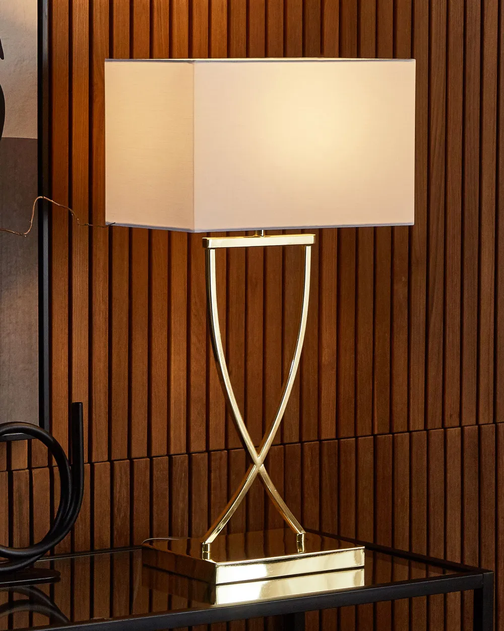 Lampe à poser en métal travertin Moonlight | Maisons du Monde
