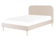 Bed Velvet FLAYAT 160 x 200 cm (EU King Size) Light Beige_834181