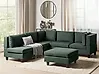 Modular Corner Sofa 5 Seater UNSTAD with Ottoman Fabric Dark Green Left Hand